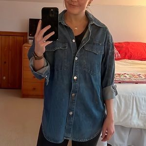 Oversized h&m denim shirt jacket